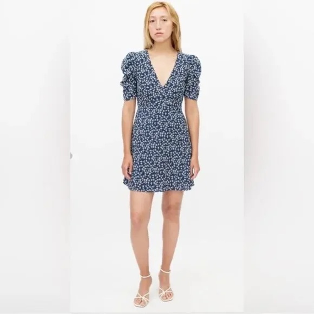 Saloni Colette Ditsy Floral Silk Mini Dress